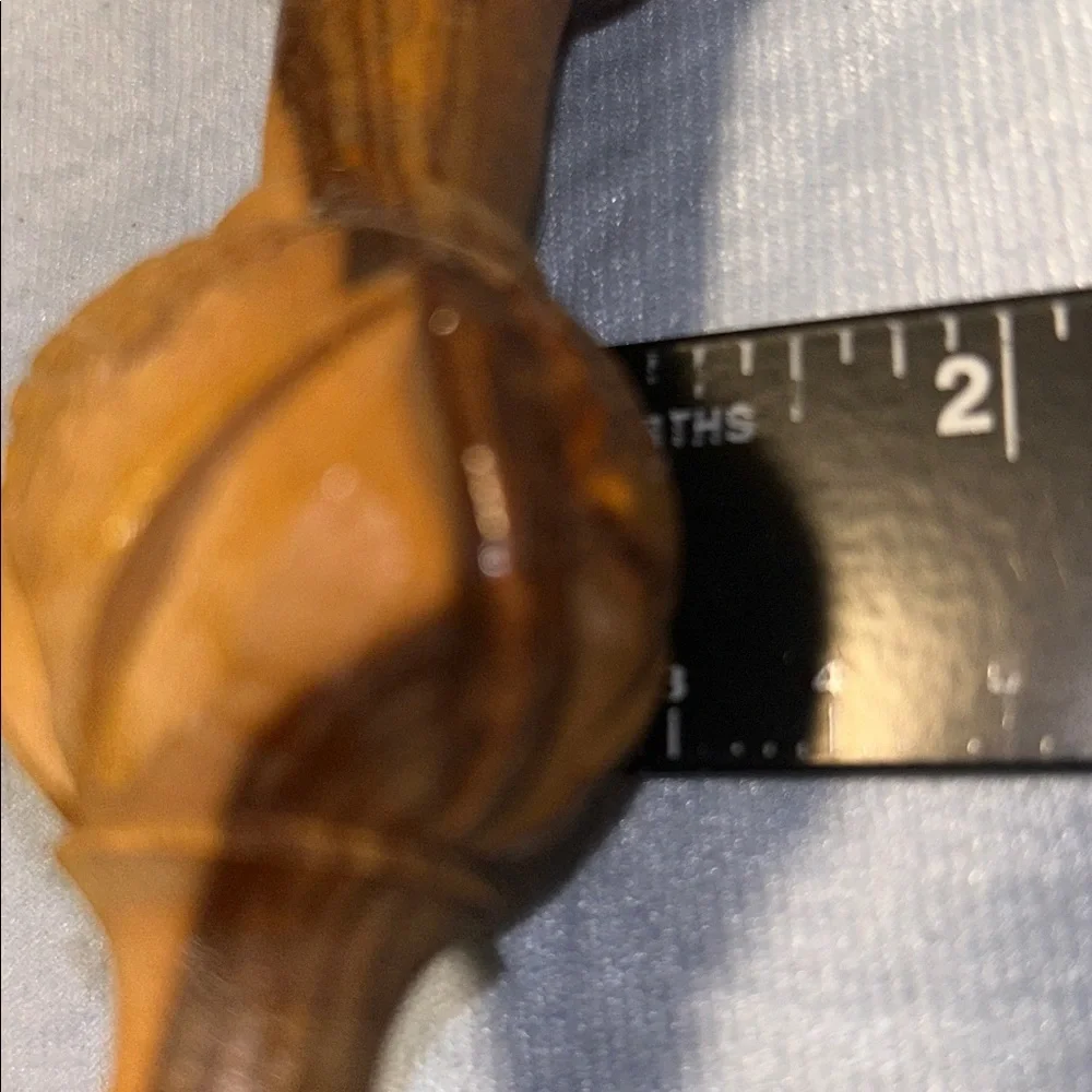 Bohemian Look Hand Carved Cross Hatched Olive Wood Miniature Bud Vase